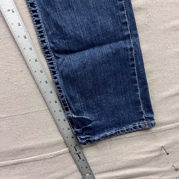 BKE Derek Straight Leg Jeans Mens 29R Blue Good Contrast Stitch Embroidered - Picture 8 of 9